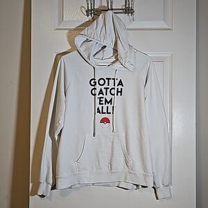 Pokemon Gotta Catch 'Em All Nintendo Hoodie Sweatshirt White Junior Size XL